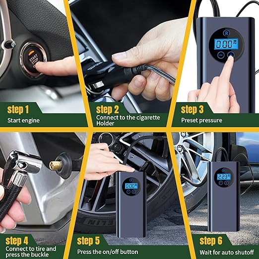 Tire Inflator Air Compressor for Quick and Easy Inflation Portable Solution
