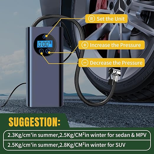 Tire Inflator Air Compressor for Quick and Easy Inflation Portable Solution