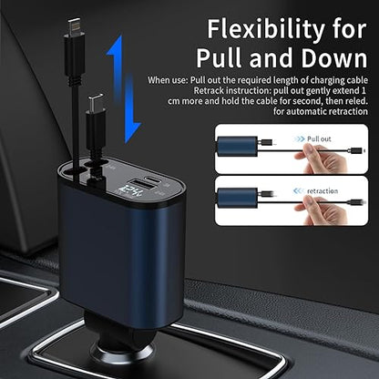 Retractable Car Charger for Quick Device Charging