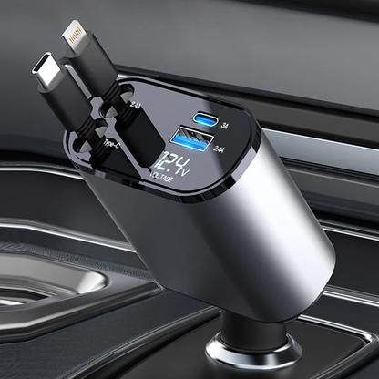 Retractable Car Charger for Quick Device Charging