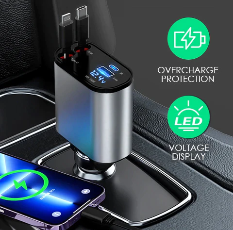 Retractable Car Charger for Quick Device Charging