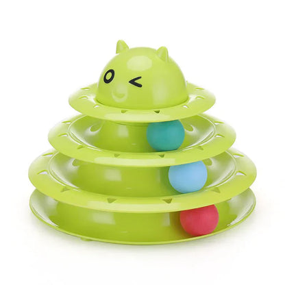 Color Cat Toy Colorful Three-Layer Round Toy for Fun Playtime